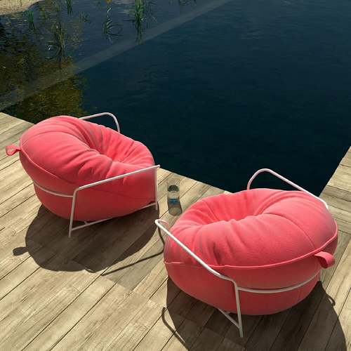 Outdoor armchair UNI with footstool