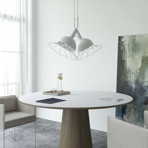 Pendant double lamp Baffi with shade