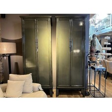 Lacquered Cabinet Tapered Dark Grey/Green