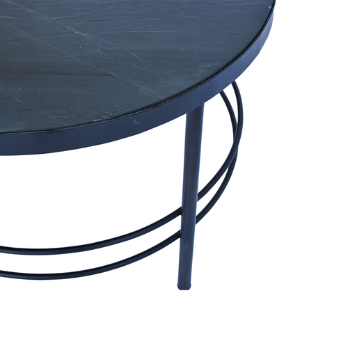 Round auxiliary table with marble A493