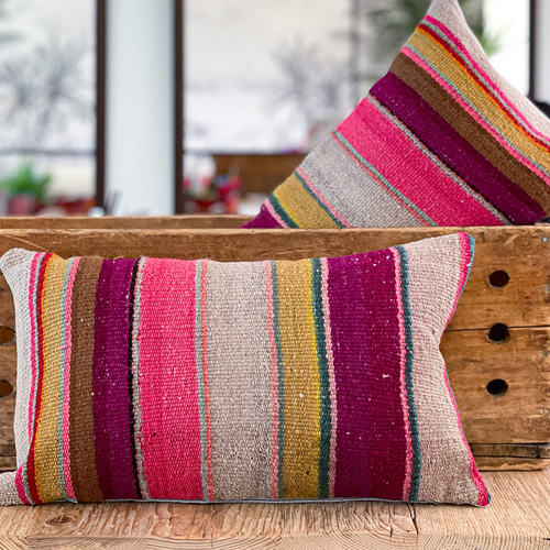 Pair of multicolored ethnic cushions AE20