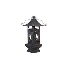 Farol negro para vela en metal BB019