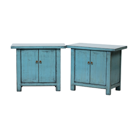 A pair of cabinets blue 2 doors BE556