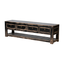 TV stand black 4 drawers BE585