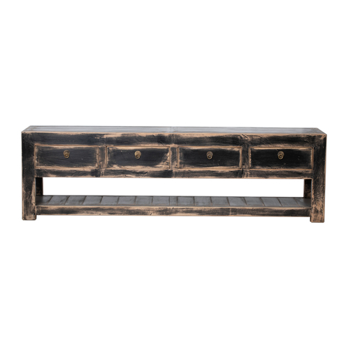 TV stand black 4 drawers BE585