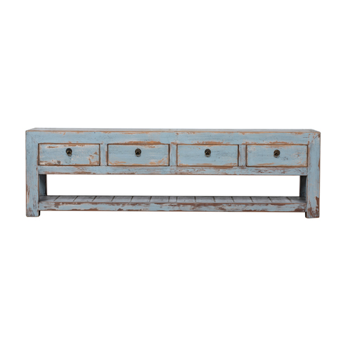 TV stand blue 4 drawers BE595