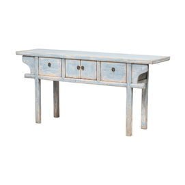 Console blue 2 drawers 2 doors BE669