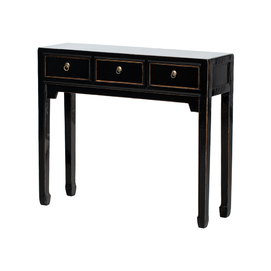 Console black 3 drawers BE807