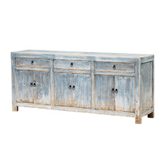 Cómoda azul 3 cajones 6 puertas BK068