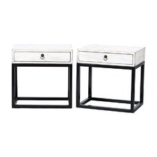 Pareja mesas blanco 1 cajón BK144