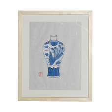 Acuarela jarrón chino enmarcada CD27