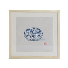 Acuarela jarrón chino enmarcada CD30