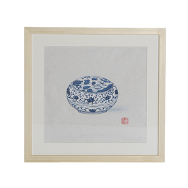 Watercolor chinese vase framed CD30