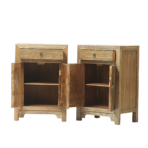 Pair of cabinets natural 1 drawer 2 doors DT067