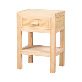 Square table natural 1 drawer DT126