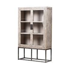 *Glass Cabinet grey 2 doors GE916