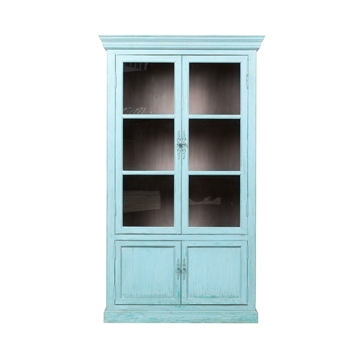 Glass cabinet blue 4 doors GK486