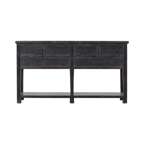 Console black 6 drawers GK963