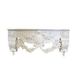 White console with carving H003