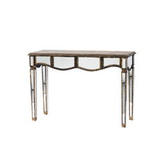 Consola espejo envejecido en oro viejo H037