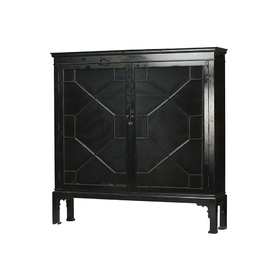 Glass Cabinet black 2 doors HH471