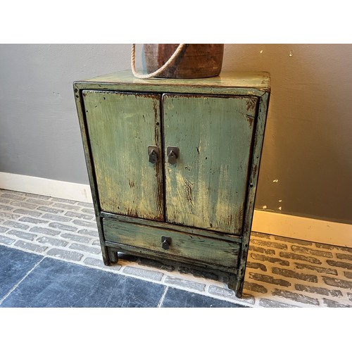 Turquoise Lacquered Nightstand