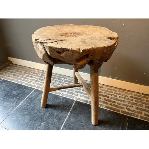 Elmwood Tree Trunk Stool