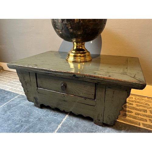 Antique Chinese Side Table Dark Green