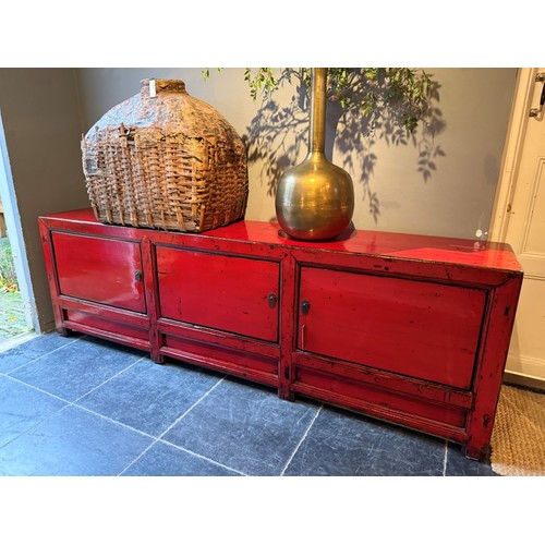 Red Lacquered Sideboard 230CM