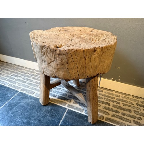 Elmwood Tree Trunk Stool