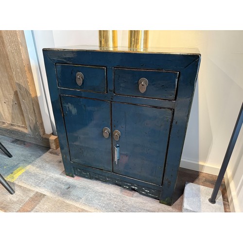 Dark Blue Lacquered Cabinet