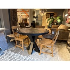 Hardwood Table Round Black 106CM