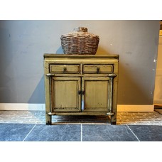 Antique Chinese Cabinet Green Lacquered