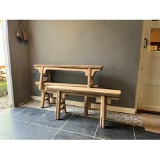 Old Pine Bench With Cheek