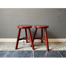 Red lacquered stool