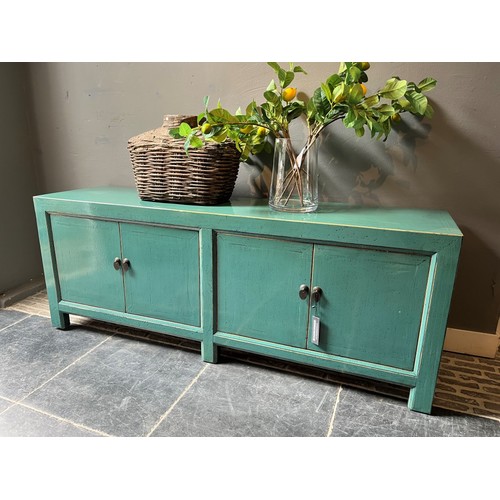 Turquoise Lacquered TV Sideboard