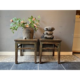 Antique Chinese Stool Lacquered