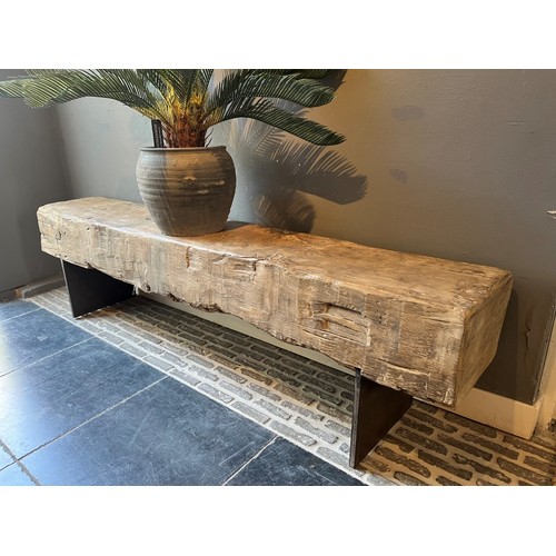 Old Pine Tree Trunk Bench 190CM