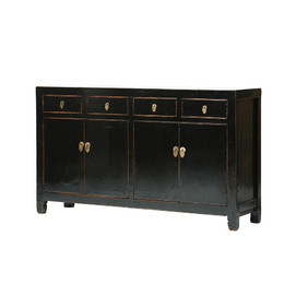 Cabinet black 4 drawers 4 doors JM676