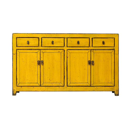 *Cabinet yellow 4 doors and 4 drawers JM677