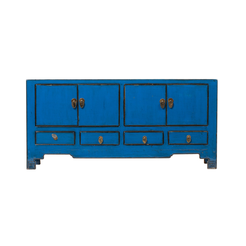 Piecero azul 4 puertas 4 cajones JM823