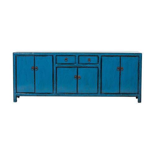 TV stand blue 6 doors 2 drawers JN140