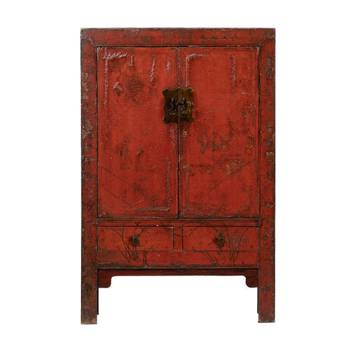 Cabinet red 2 doors 2 drawers JN178