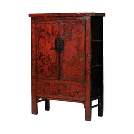 Cabinet red 2 doors 2 drawers JN214