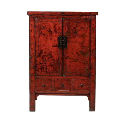 Cabinet red 2 doors 2 drawers JN214