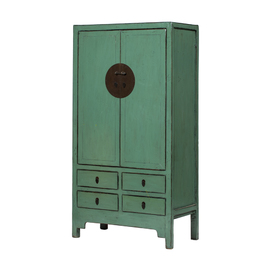 Armario verde 2 puertas 4 cajones JN258