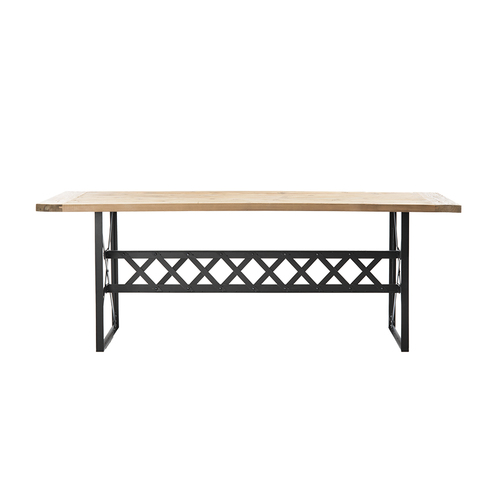 Dining table with wood top and metal base MB052