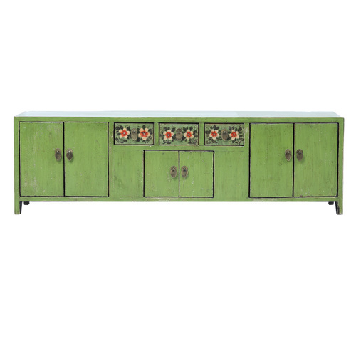 TV stand green 3 drawers 6 doors NT068