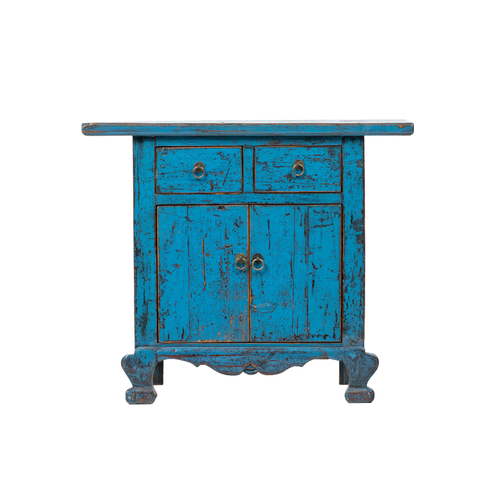 Cabinet blue 2 drawers 2 doors NT277