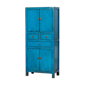 Armario azul 4 puertas 3 cajones XN830